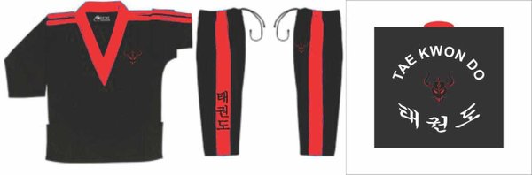 Musta / Punainen Taekwondo puku