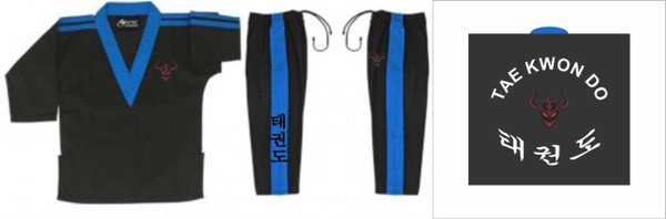 Musta / Sininen Taekwondo puku